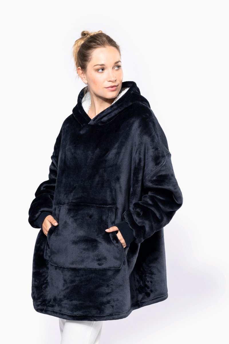 Poncho Decke Hooded - Schwarzer - Kaffee