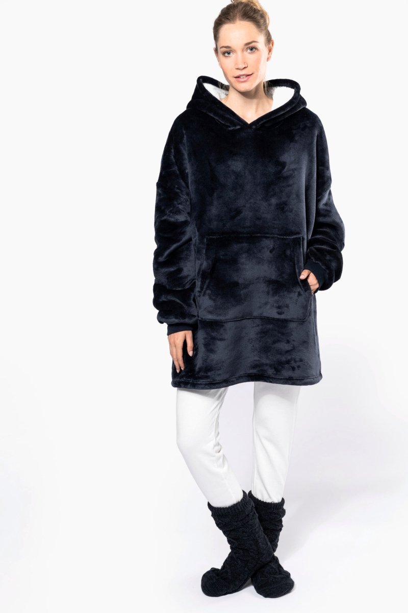 Poncho Decke Hooded - Schwarzer - Kaffee