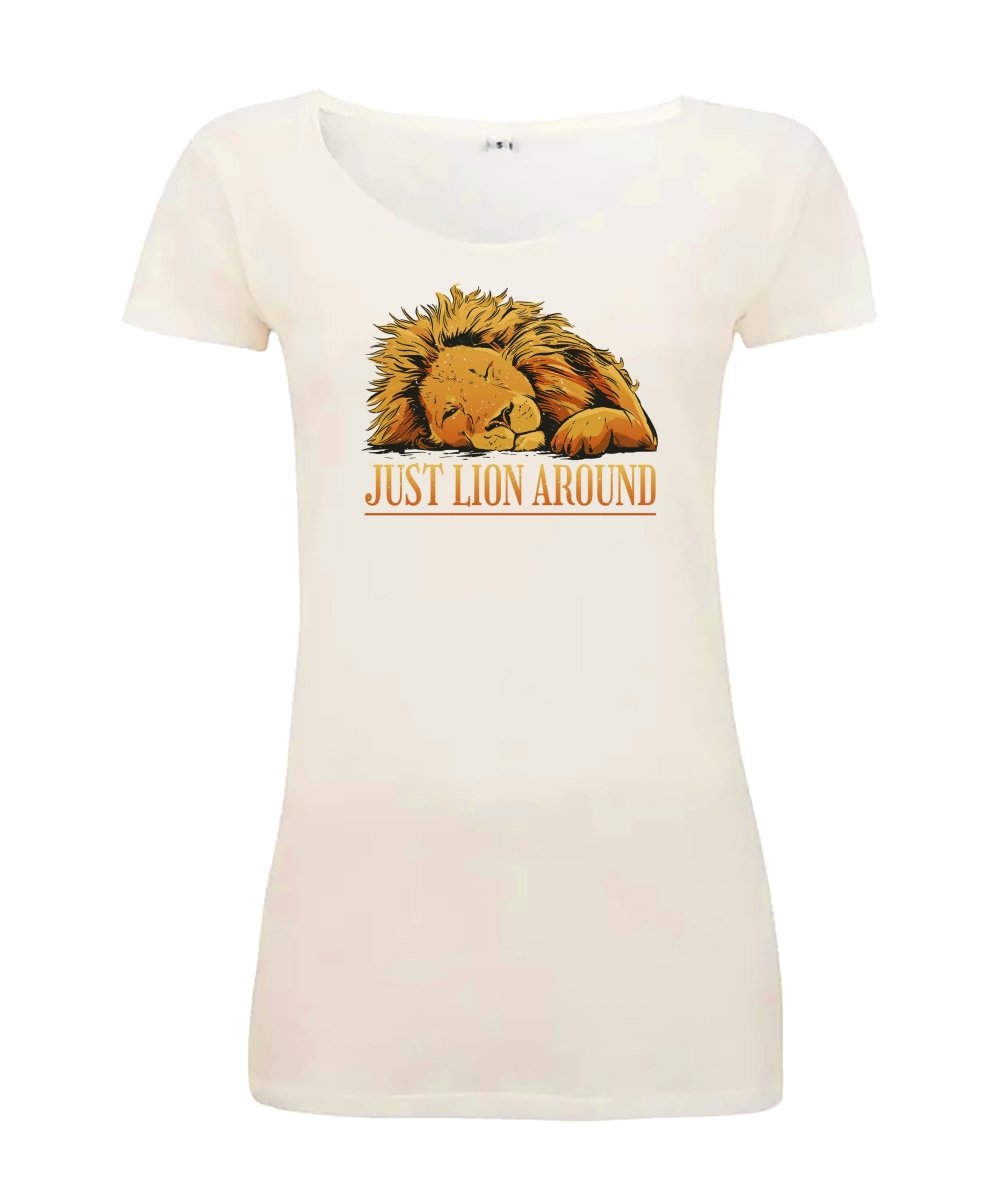 Sommershirt Just Lion Around T-Shirt - Schwarzer - Kaffee