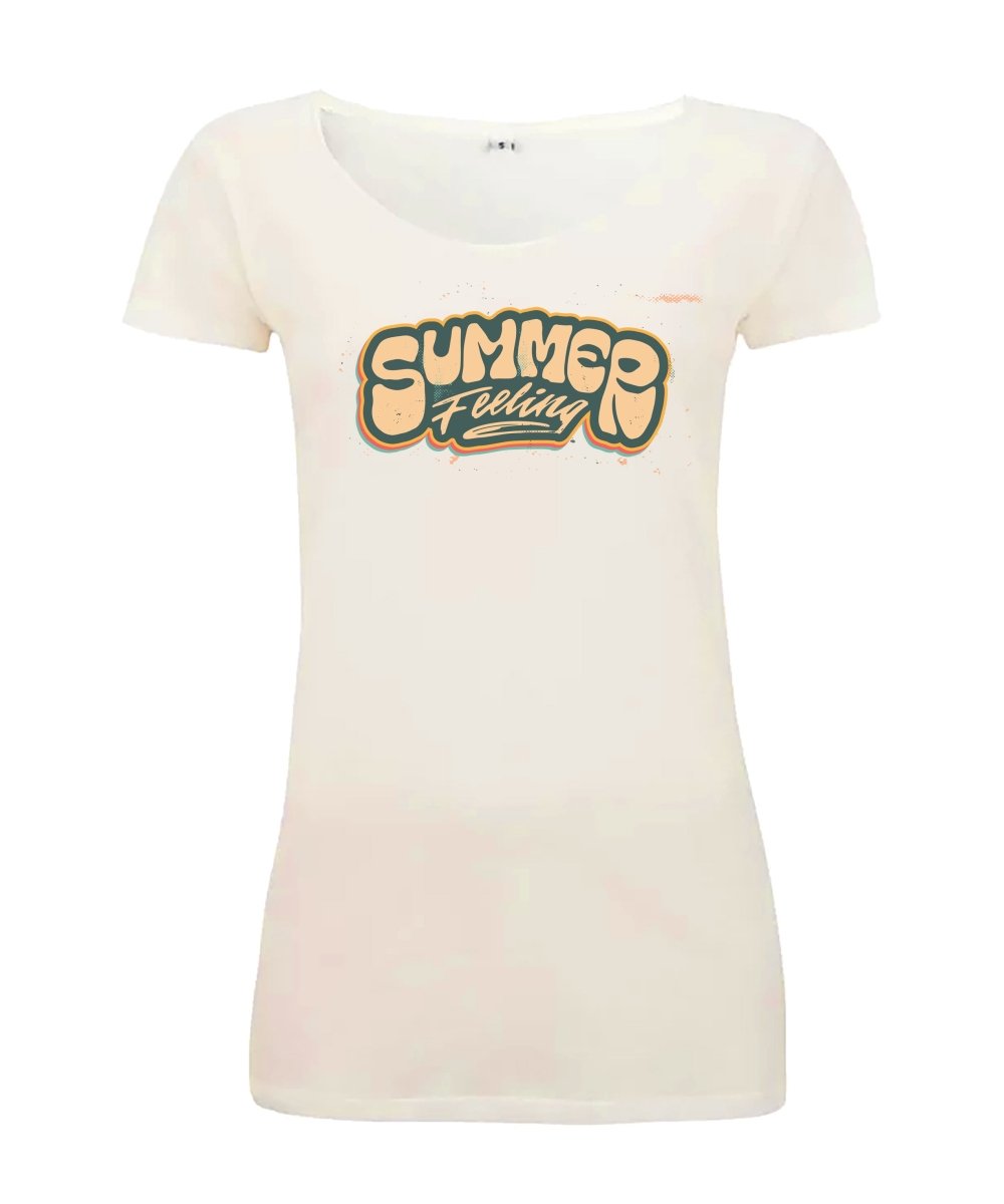 Sommershirt Summer Feeling Damen T-Shirt - Schwarzer - Kaffee