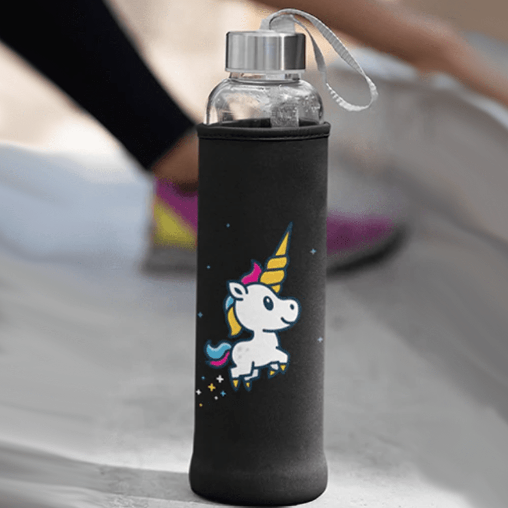 Space Einhorn Trinkflasche 500ml - Schwarzer - Kaffee