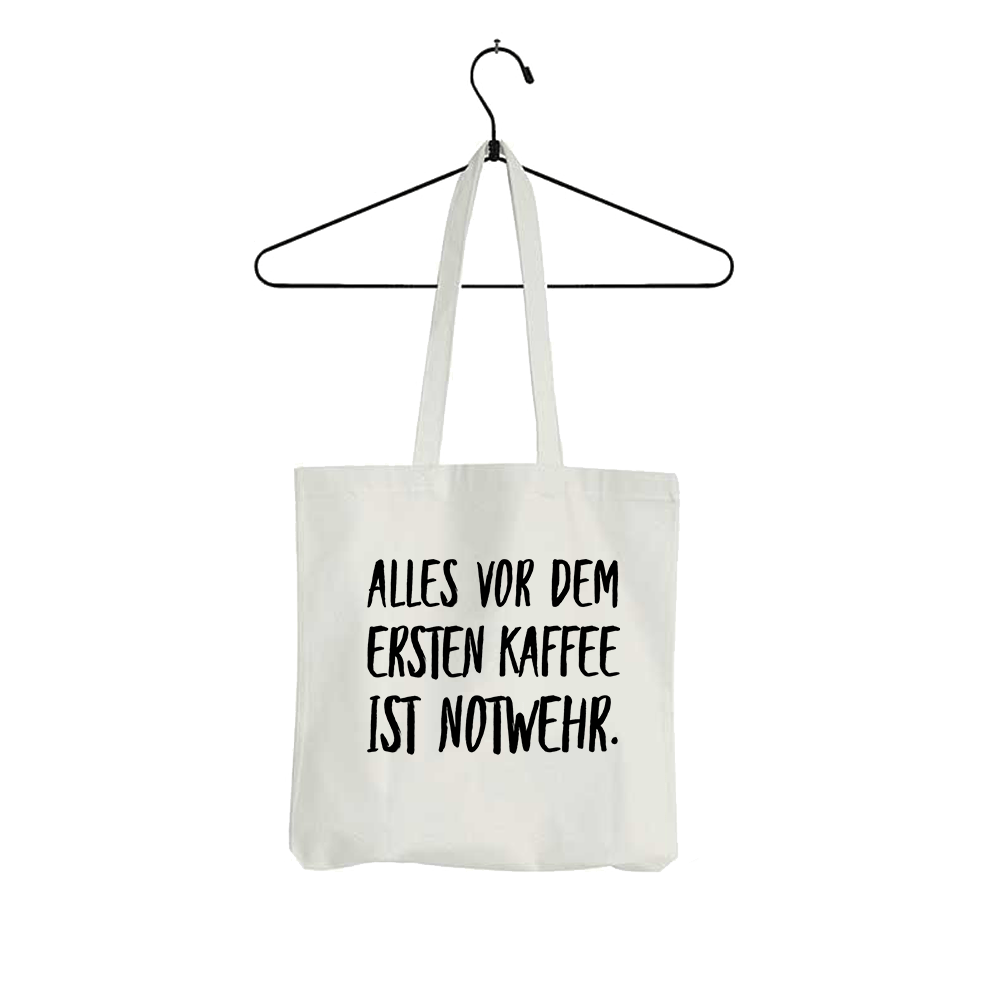 Tasche Alles vor dem ersten Kaffee ist Notwehr - Schwarzer - Kaffee