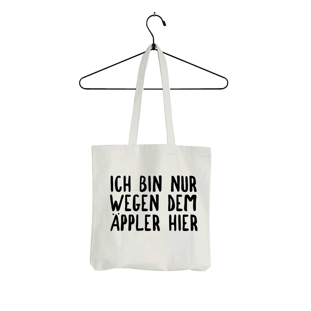 Tasche Ich bin nur wegen dem Äppler hier - Schwarzer - Kaffee