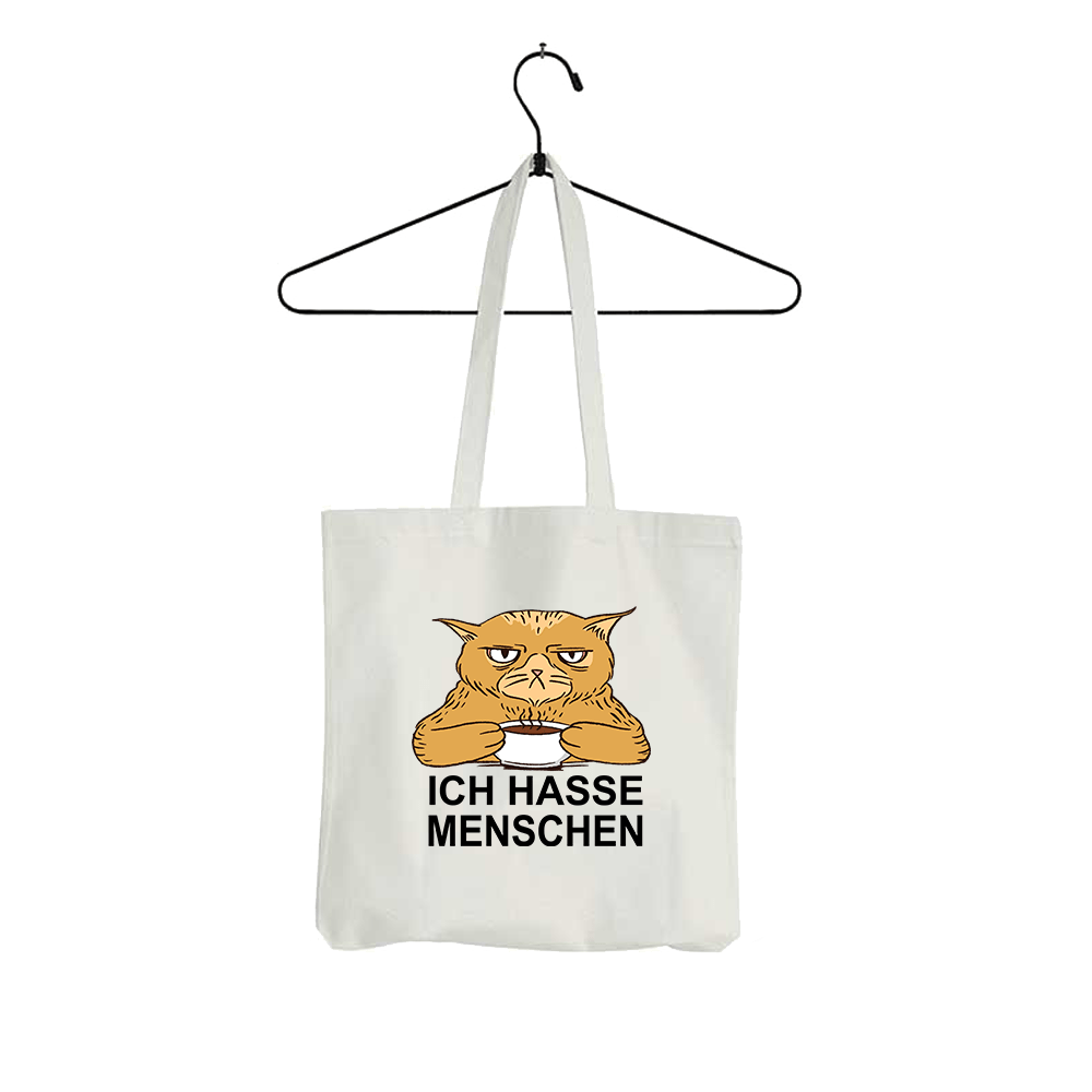 Tasche Ich hasse Menschen Katze - Schwarzer - Kaffee
