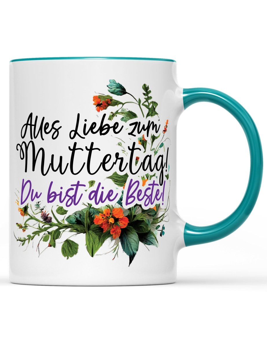 Tasse Alles Liebe zum Muttertag! Du bist die Beste! Muttertag Special - Schwarzer - Kaffee