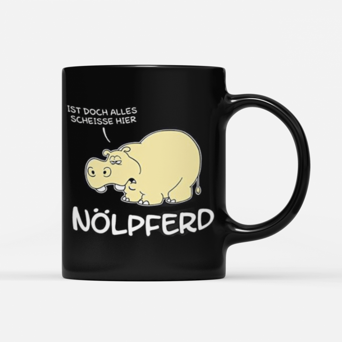 Tasse Black Edition Nölpferd - Schwarzer - Kaffee