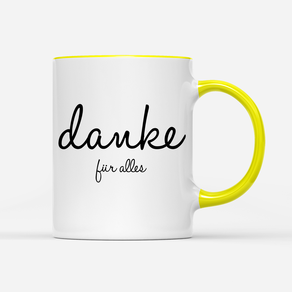 Tasse Danke für alles - Schwarzer - Kaffee