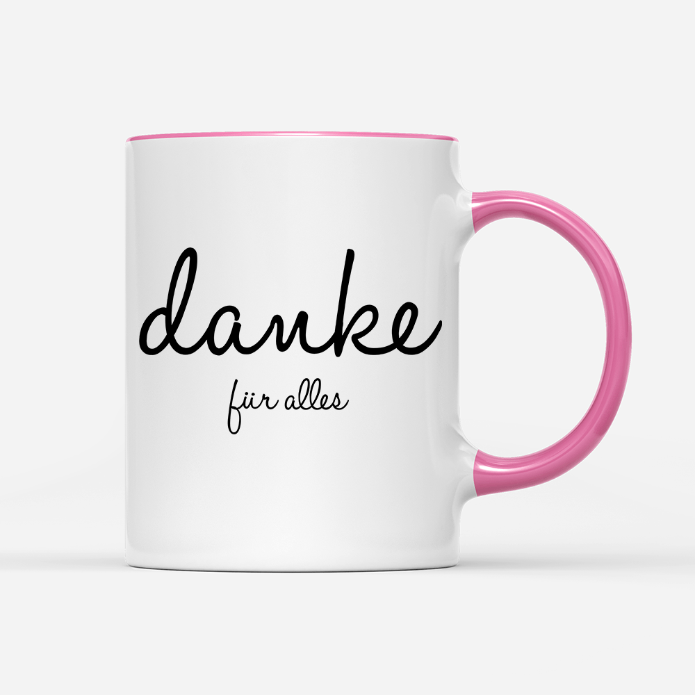 Tasse Danke für alles - Schwarzer - Kaffee