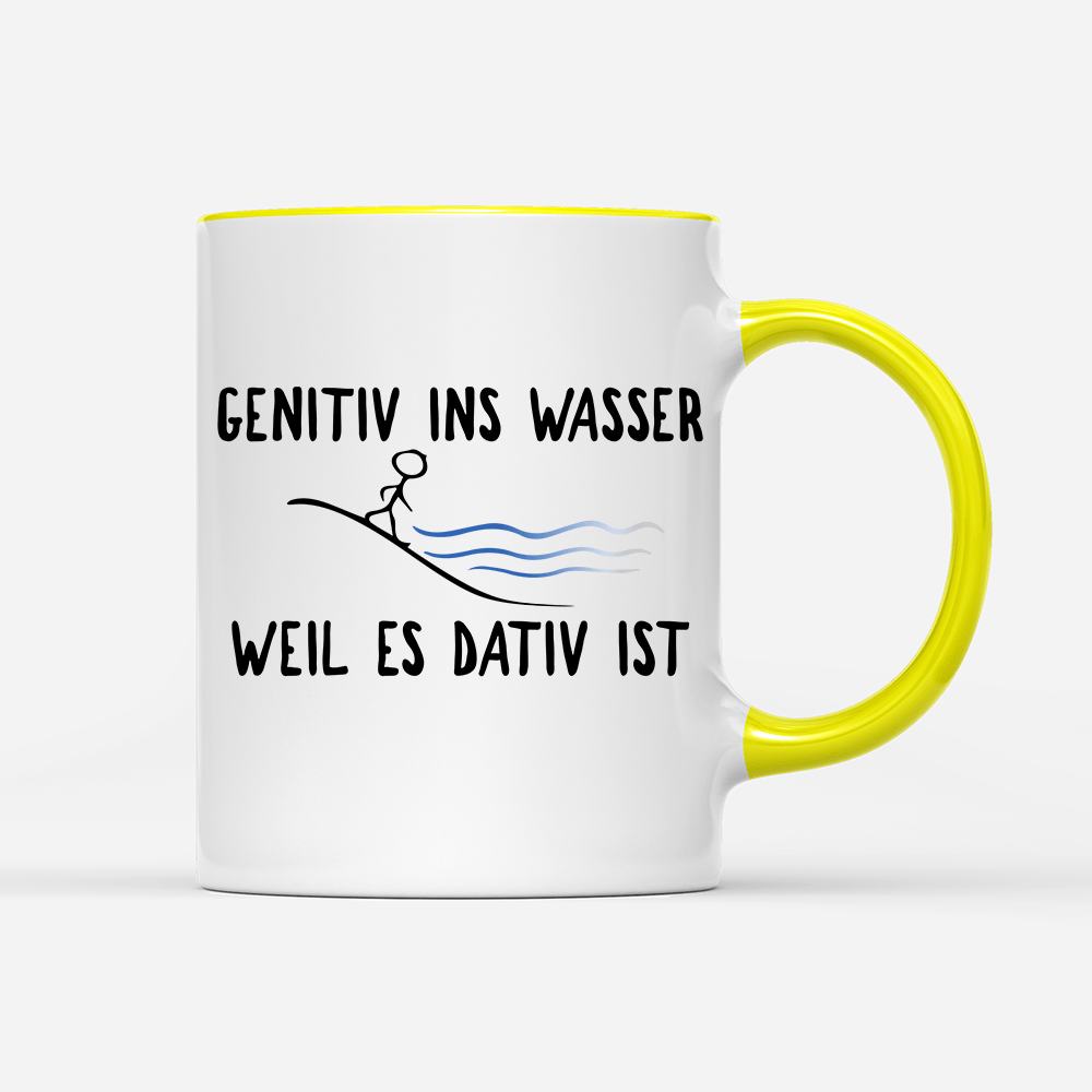 Tasse Genitiv ins Wasser weil es Dativ ist - Schwarzer - Kaffee