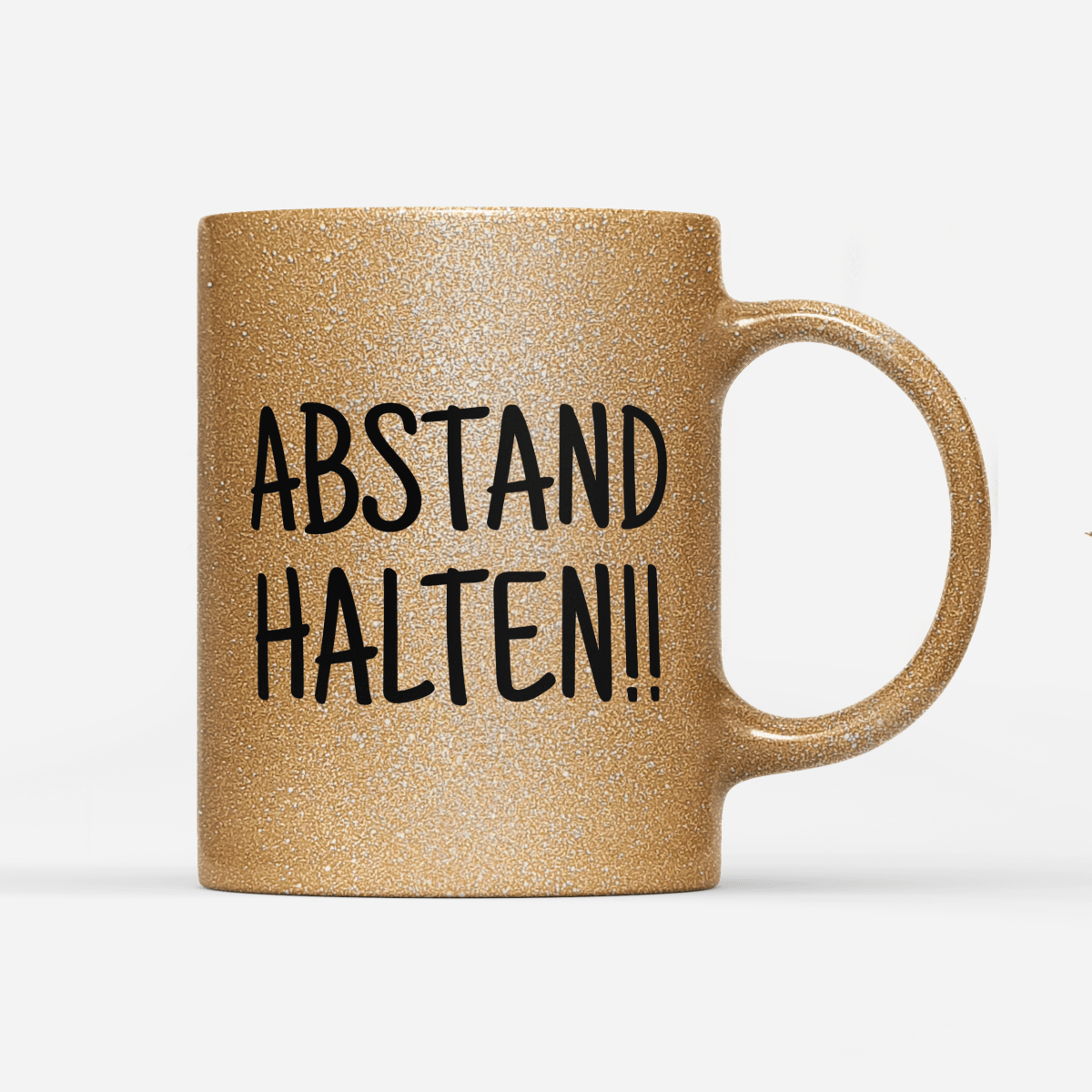 Tasse Glitzer Edition Abstand halten - Schwarzer - Kaffee