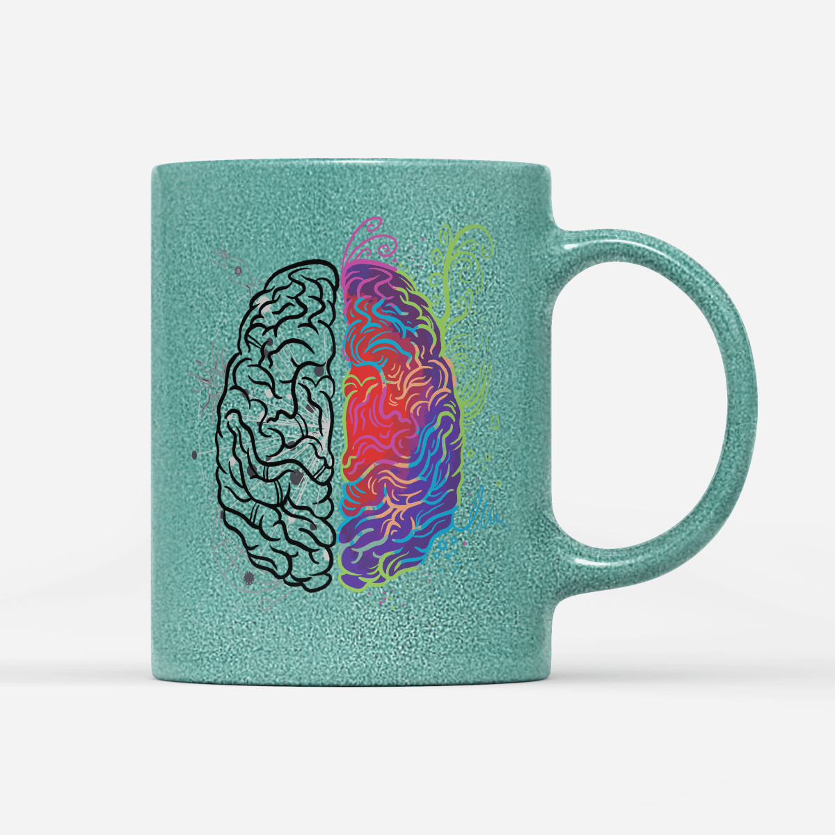 Tasse Glitzer Edition Brain - Schwarzer - Kaffee