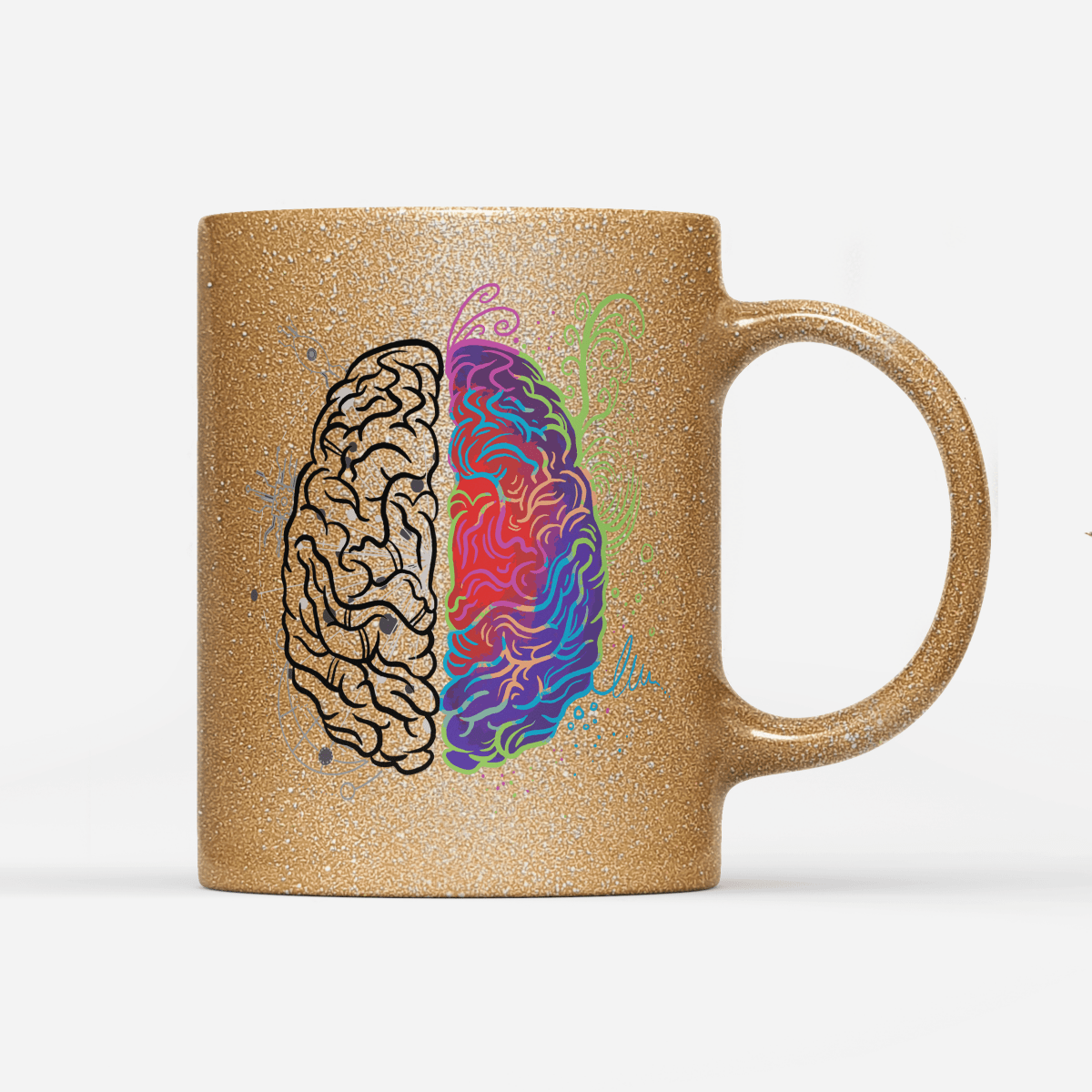 Tasse Glitzer Edition Brain - Schwarzer - Kaffee