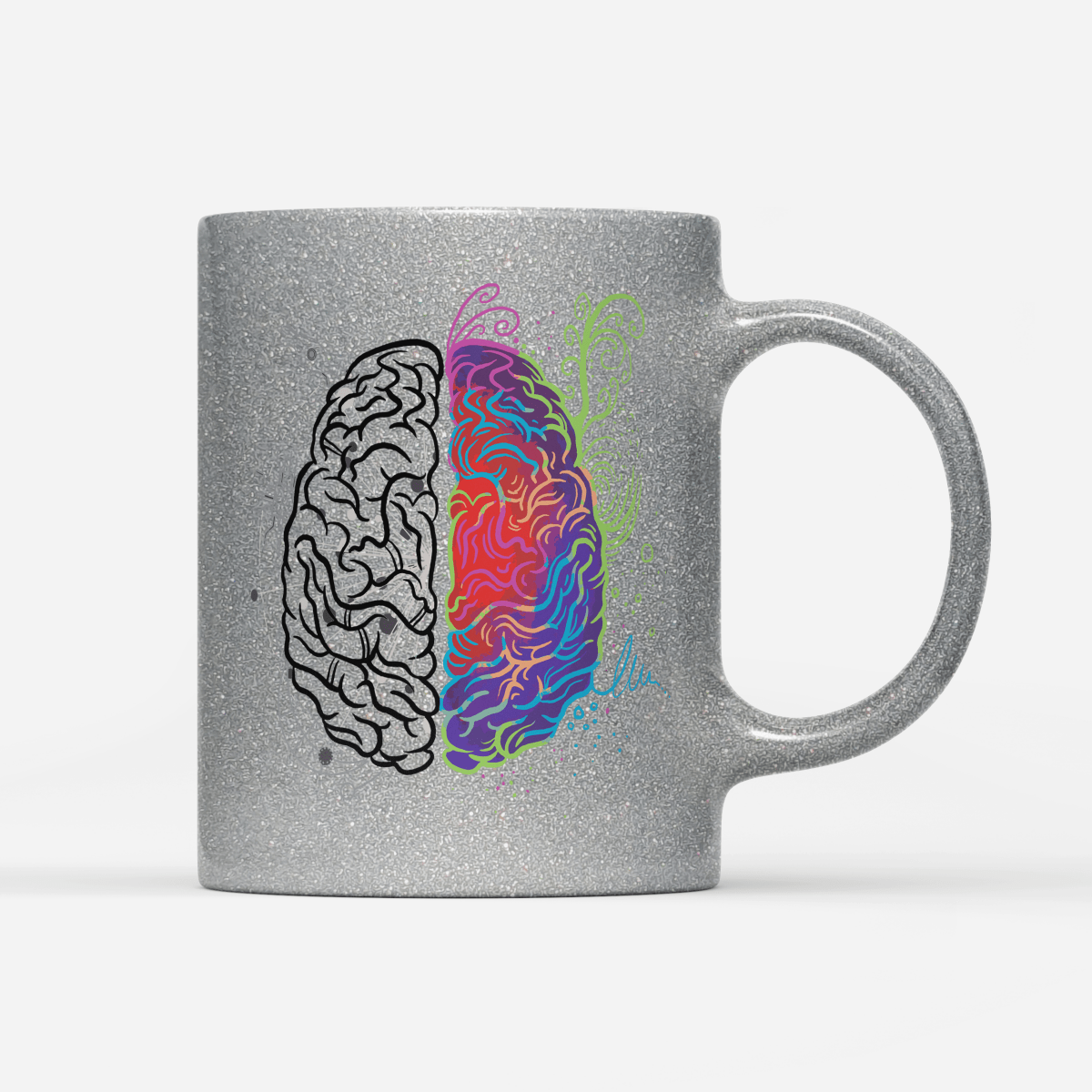 Tasse Glitzer Edition Brain - Schwarzer - Kaffee