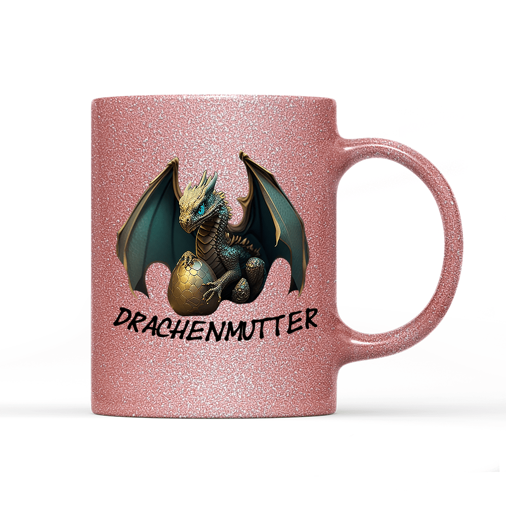 Tasse Glitzer Edition Drachenmutter - Schwarzer - Kaffee