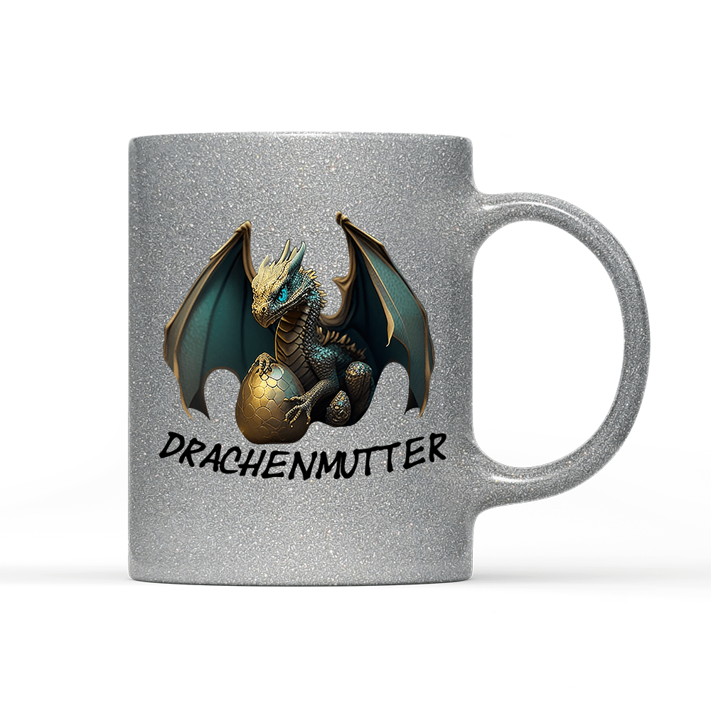 Tasse Glitzer Edition Drachenmutter - Schwarzer - Kaffee