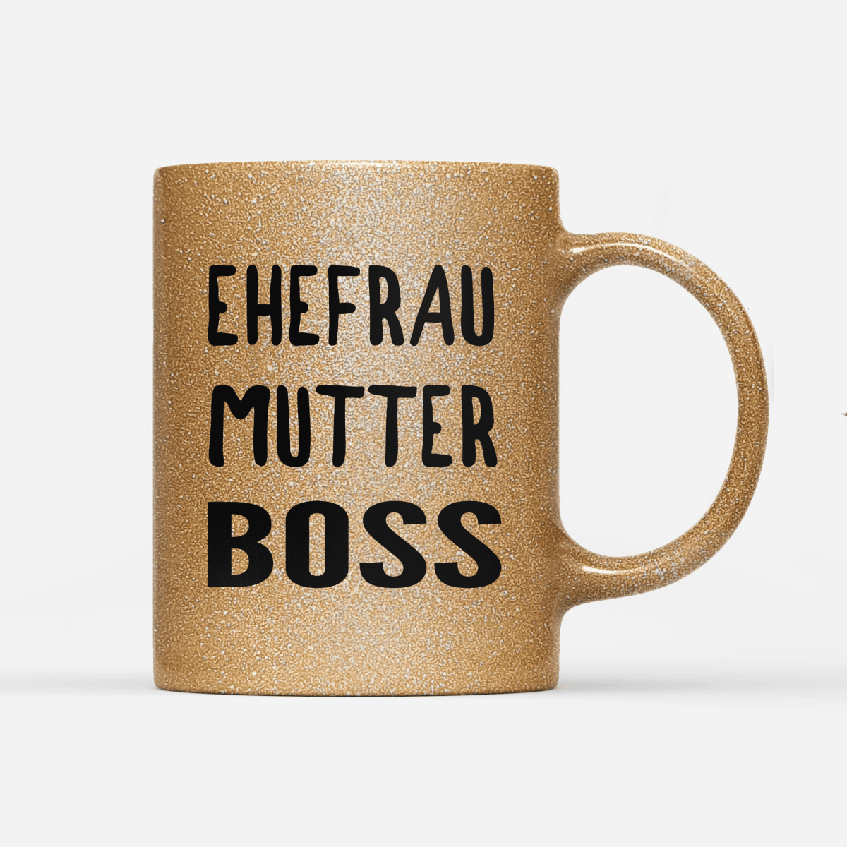 Tasse Glitzer Edition Ehefrau Mutter Boss - Schwarzer - Kaffee