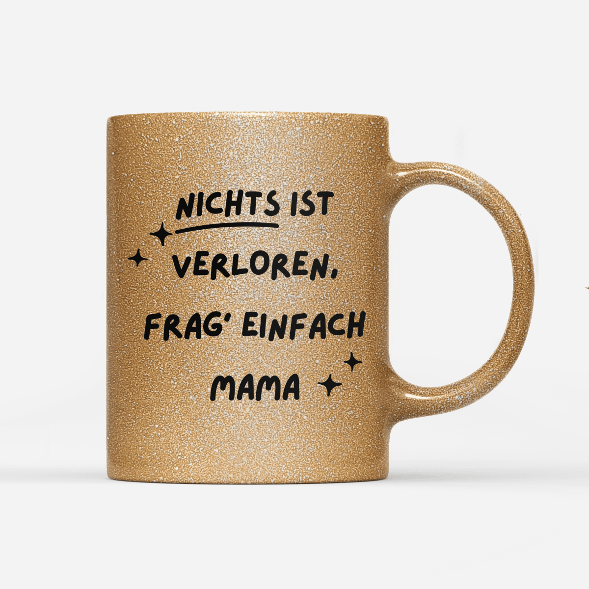 Tasse Glitzer Edition Frag Mama - Schwarzer - Kaffee