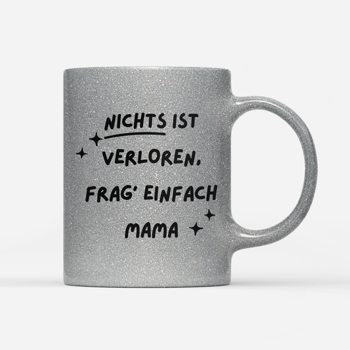 Tasse Glitzer Edition Frag Mama - Schwarzer - Kaffee