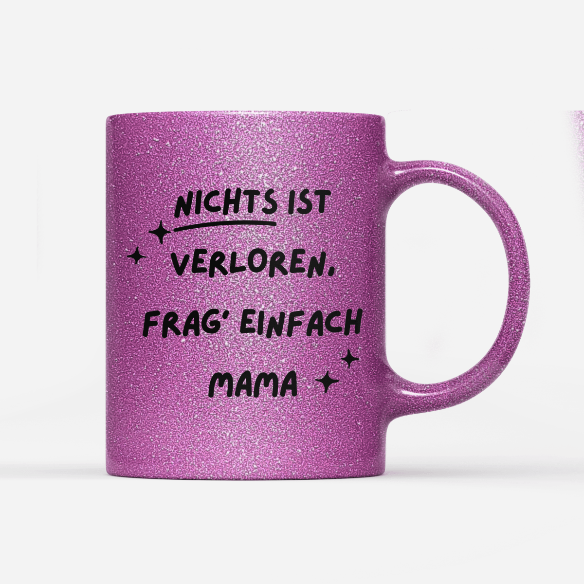 Tasse Glitzer Edition Frag Mama - Schwarzer - Kaffee