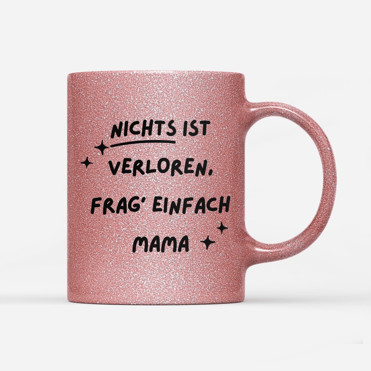 Tasse Glitzer Edition Frag Mama - Schwarzer - Kaffee