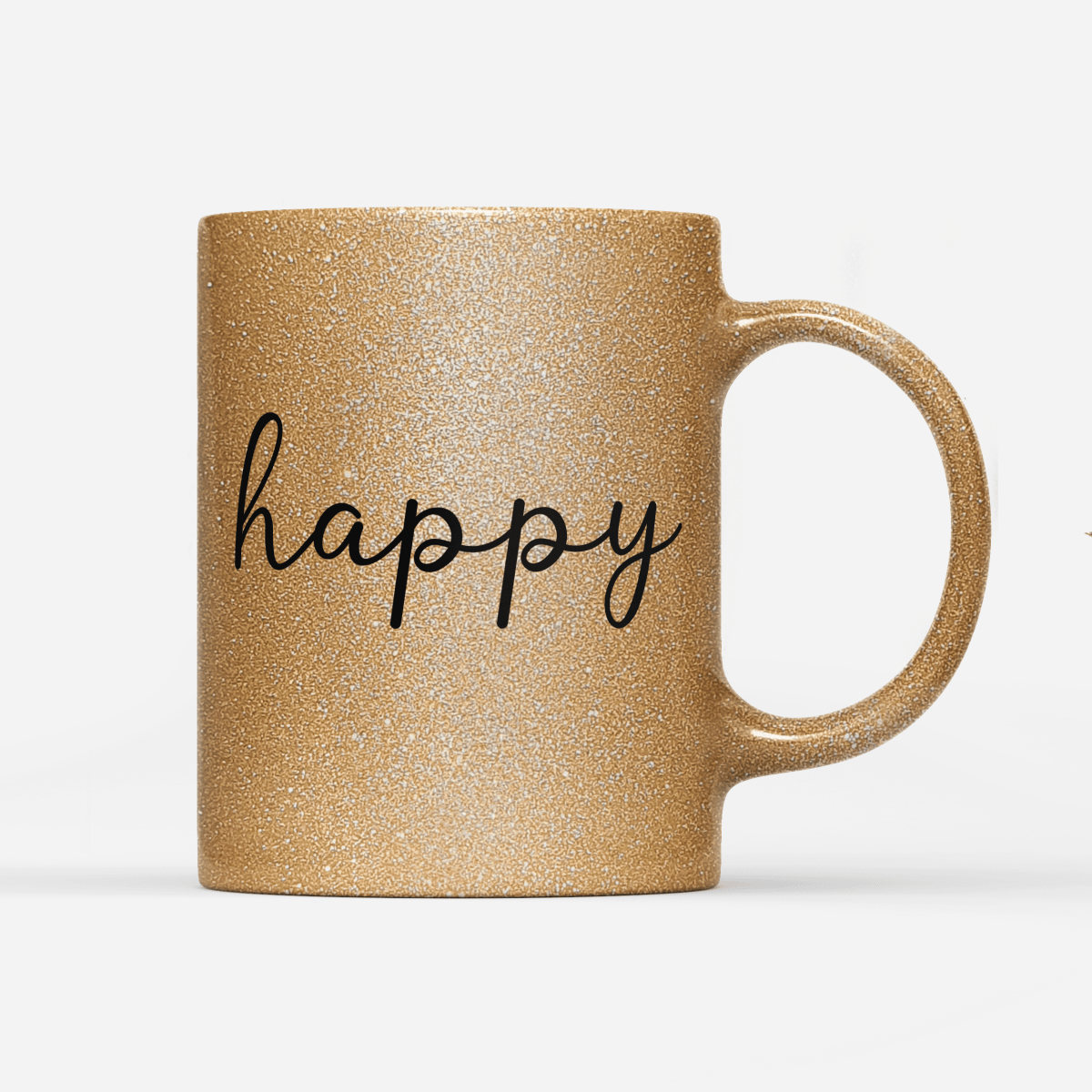 Tasse Glitzer Edition happy - Schwarzer - Kaffee