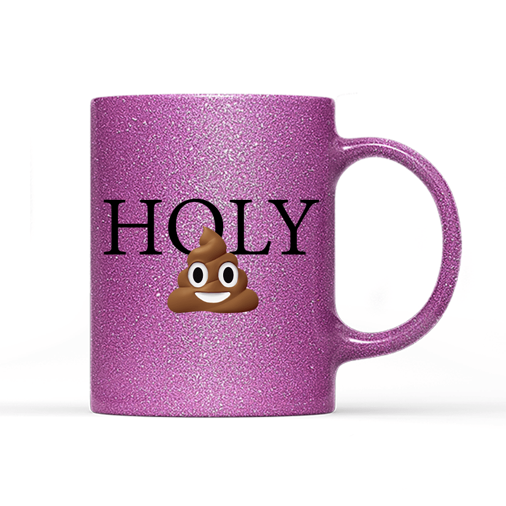 Tasse Glitzer Edition Holy Shit - Schwarzer - Kaffee