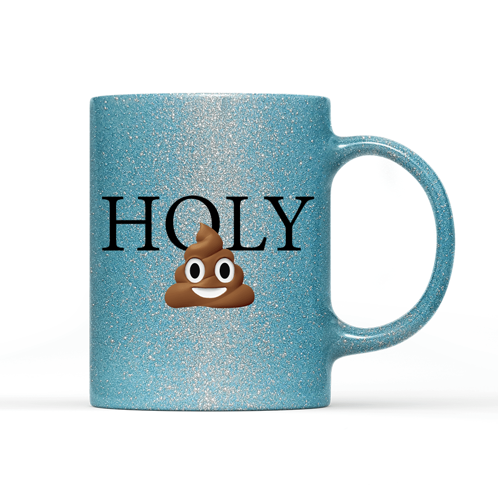 Tasse Glitzer Edition Holy Shit - Schwarzer - Kaffee