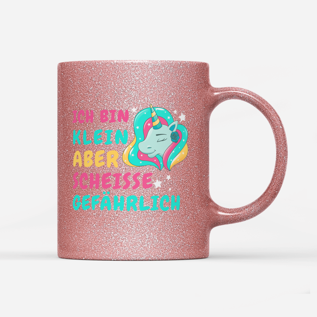 Tasse Glitzer Edition Ich bin klein aber Scheisse gefährlich - Schwarzer - Kaffee