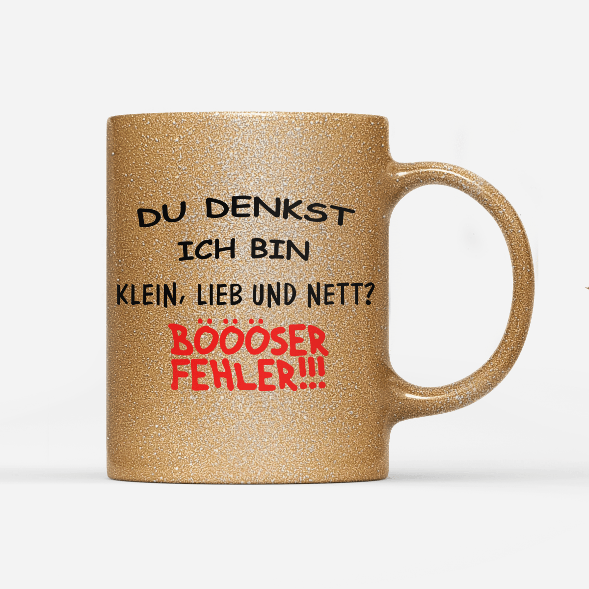 Tasse Glitzer Edition Klein, lieb und nett - Schwarzer - Kaffee
