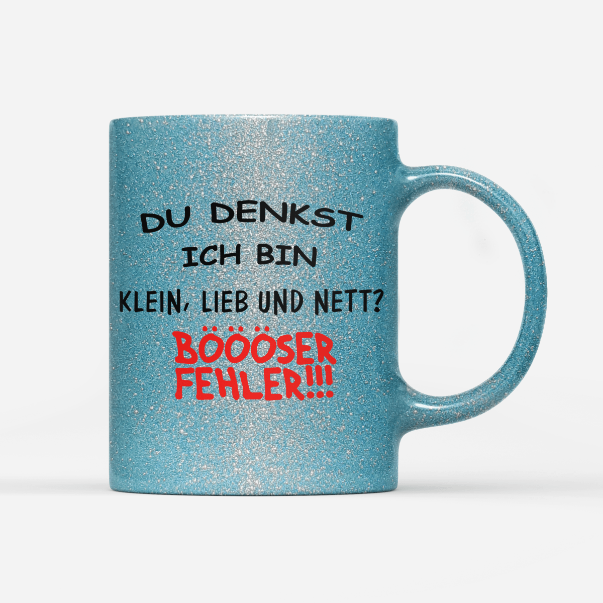 Tasse Glitzer Edition Klein, lieb und nett - Schwarzer - Kaffee