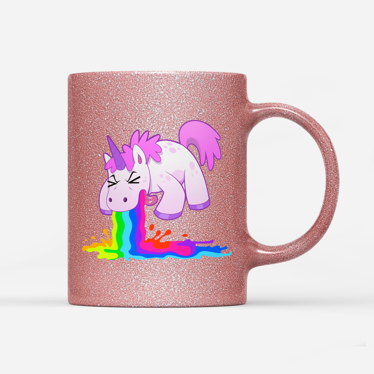 Tasse Glitzer Edition Kotzendes Einhorn - Schwarzer - Kaffee