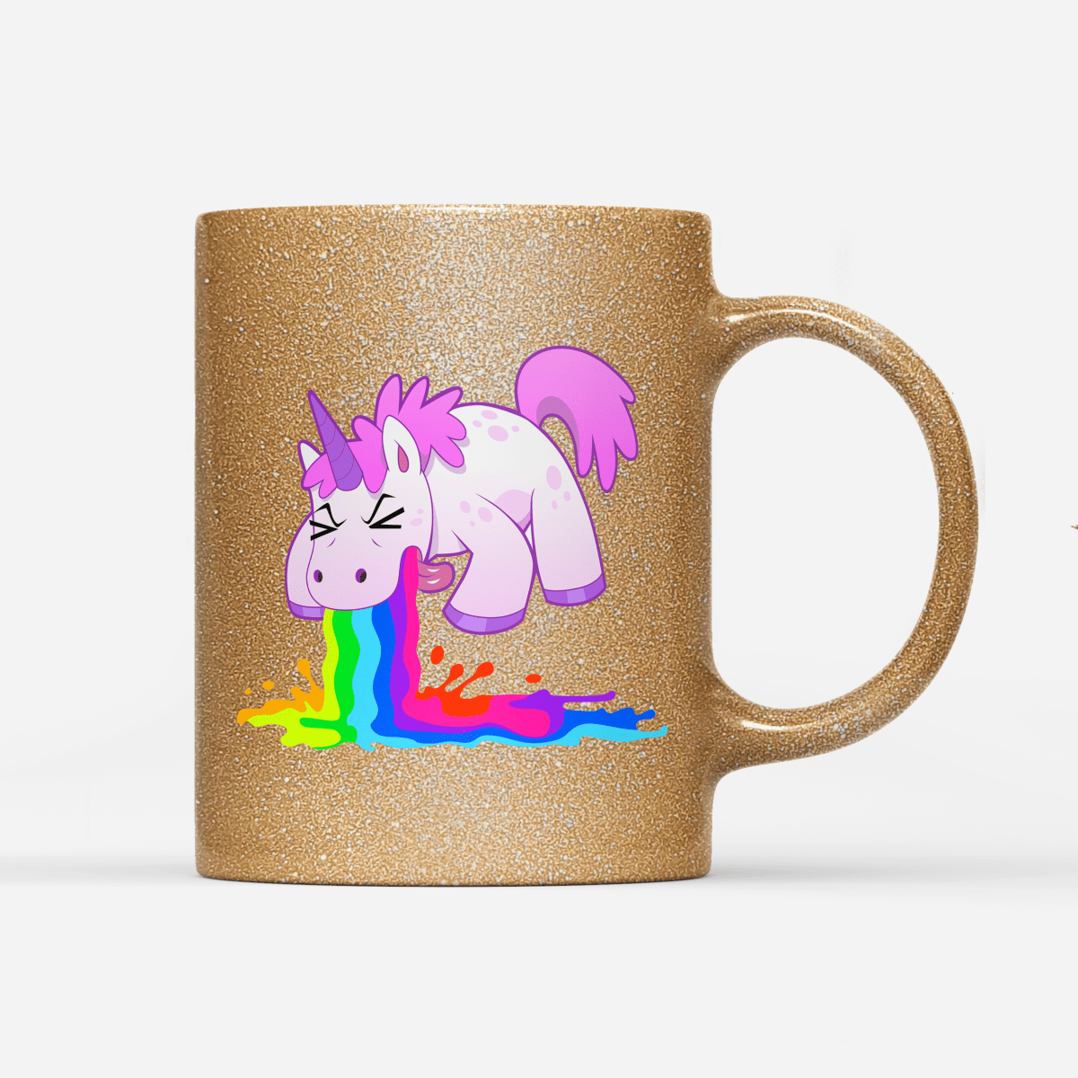 Tasse Glitzer Edition Kotzendes Einhorn - Schwarzer - Kaffee