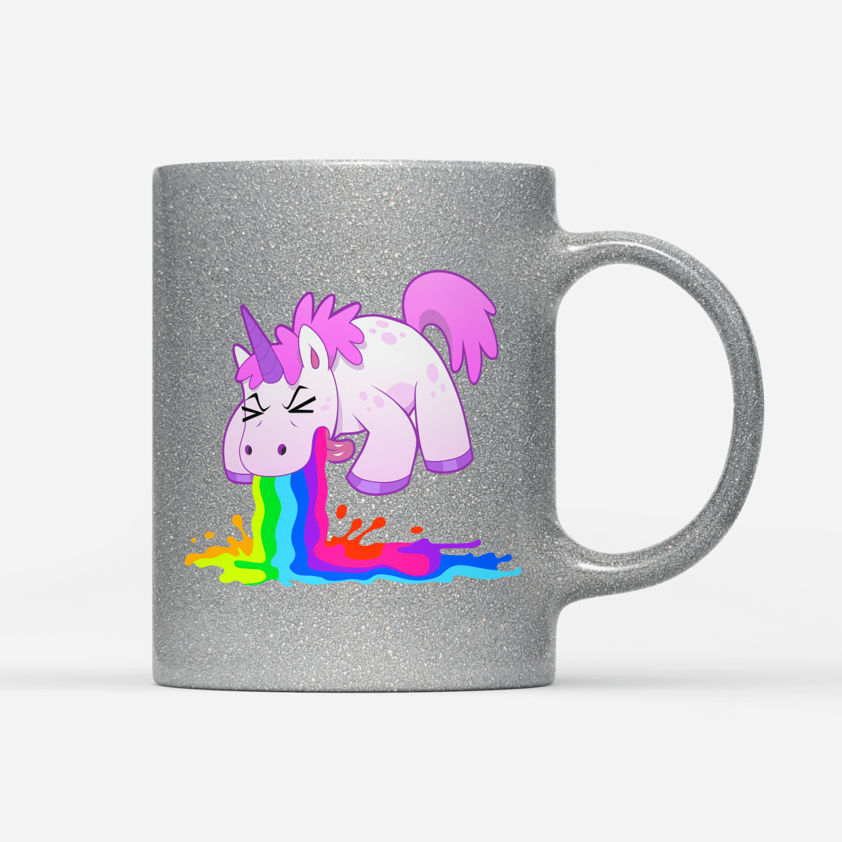 Tasse Glitzer Edition Kotzendes Einhorn - Schwarzer - Kaffee