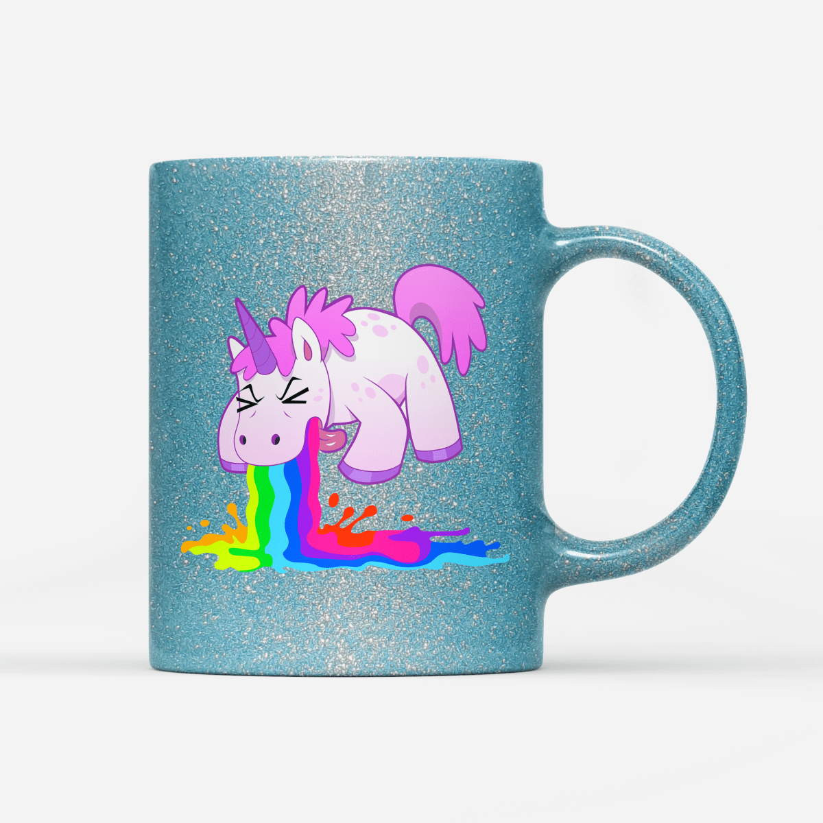 Tasse Glitzer Edition Kotzendes Einhorn - Schwarzer - Kaffee