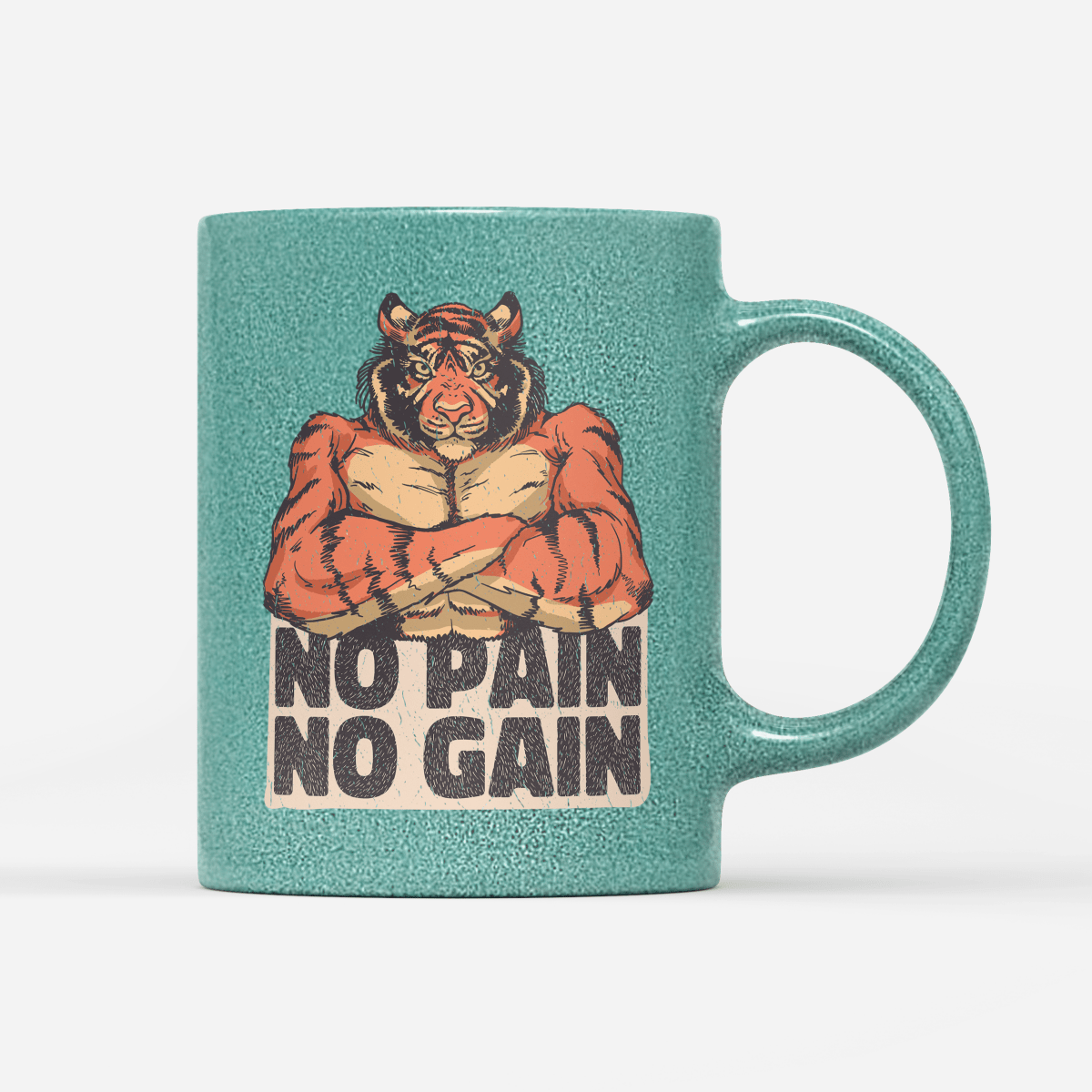Tasse Glitzer Edition No Pain No Gain - Schwarzer - Kaffee