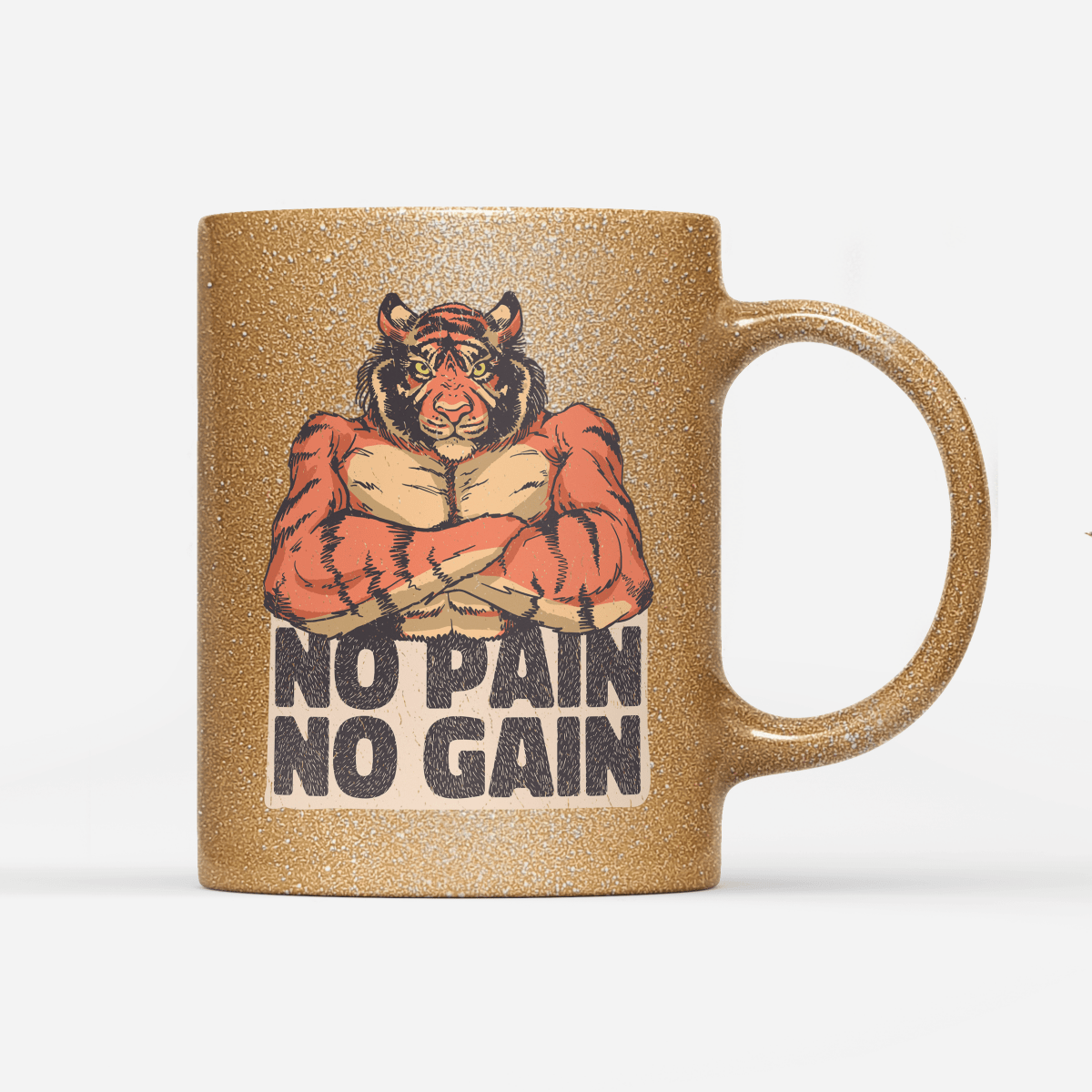 Tasse Glitzer Edition No Pain No Gain - Schwarzer - Kaffee
