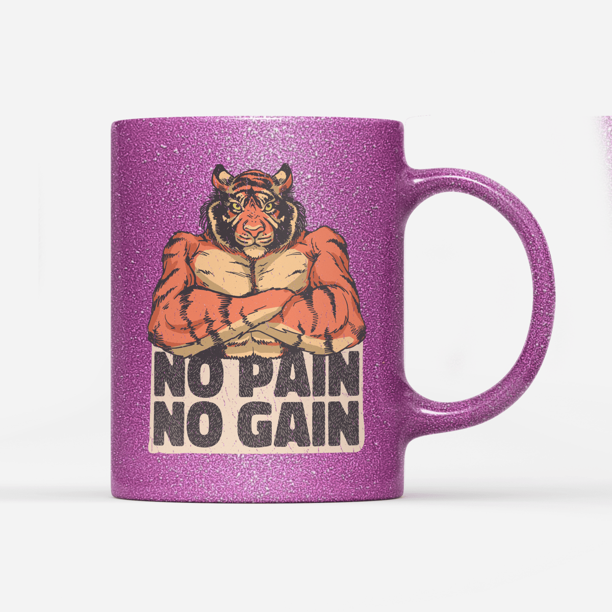Tasse Glitzer Edition No Pain No Gain - Schwarzer - Kaffee