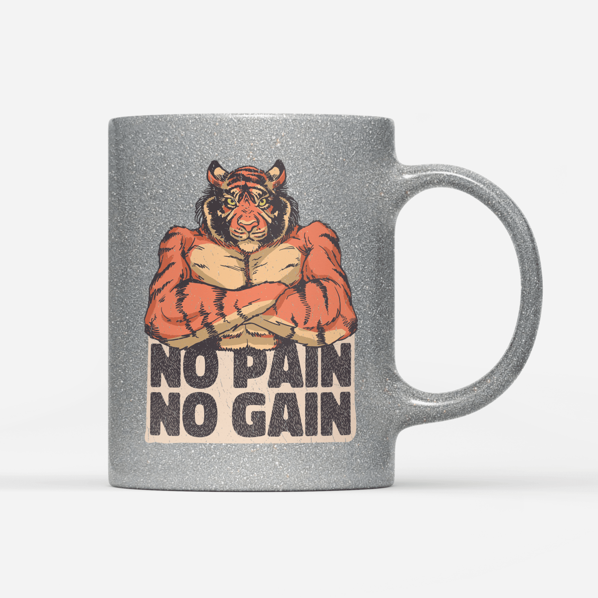 Tasse Glitzer Edition No Pain No Gain - Schwarzer - Kaffee