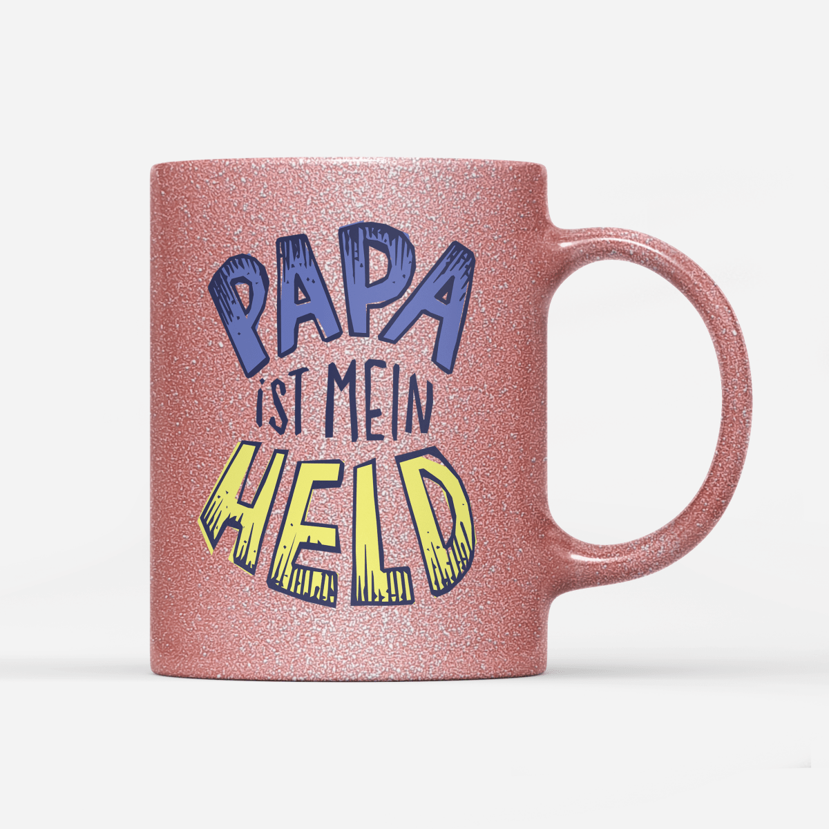 Tasse Glitzer Edition Papa ist mein Held - Schwarzer - Kaffee