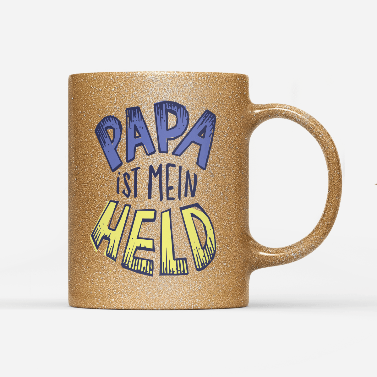 Tasse Glitzer Edition Papa ist mein Held - Schwarzer - Kaffee