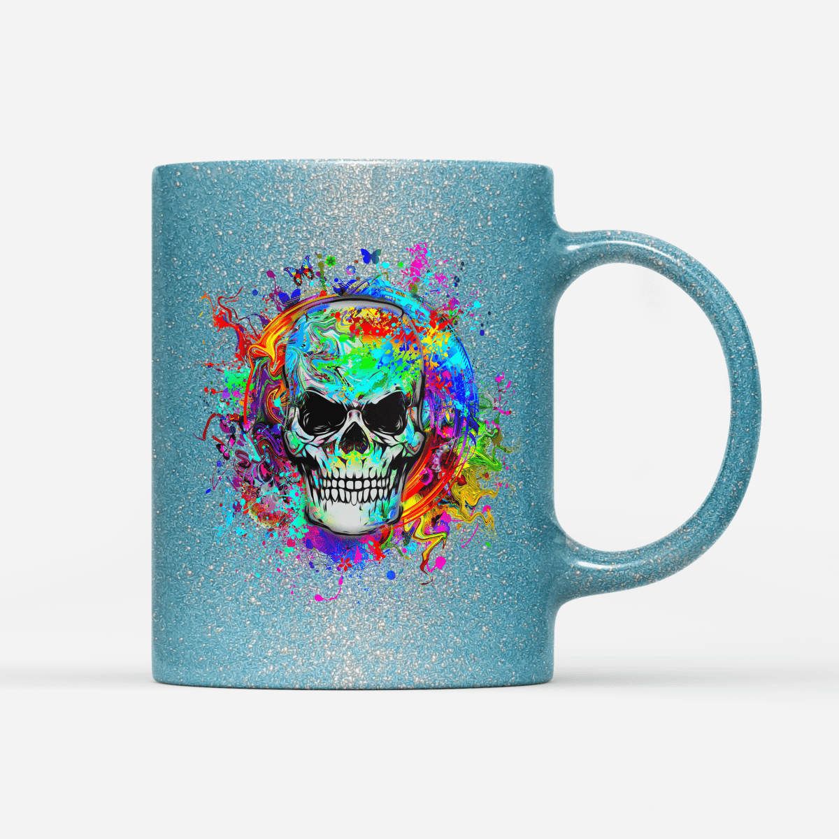 Tasse Glitzer Edition Totenkopf - Schwarzer - Kaffee