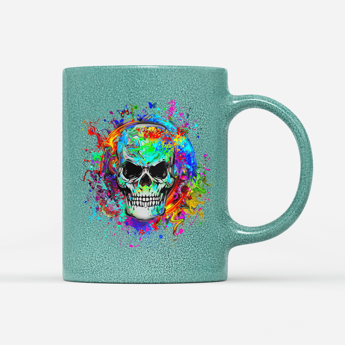 Tasse Glitzer Edition Totenkopf - Schwarzer - Kaffee