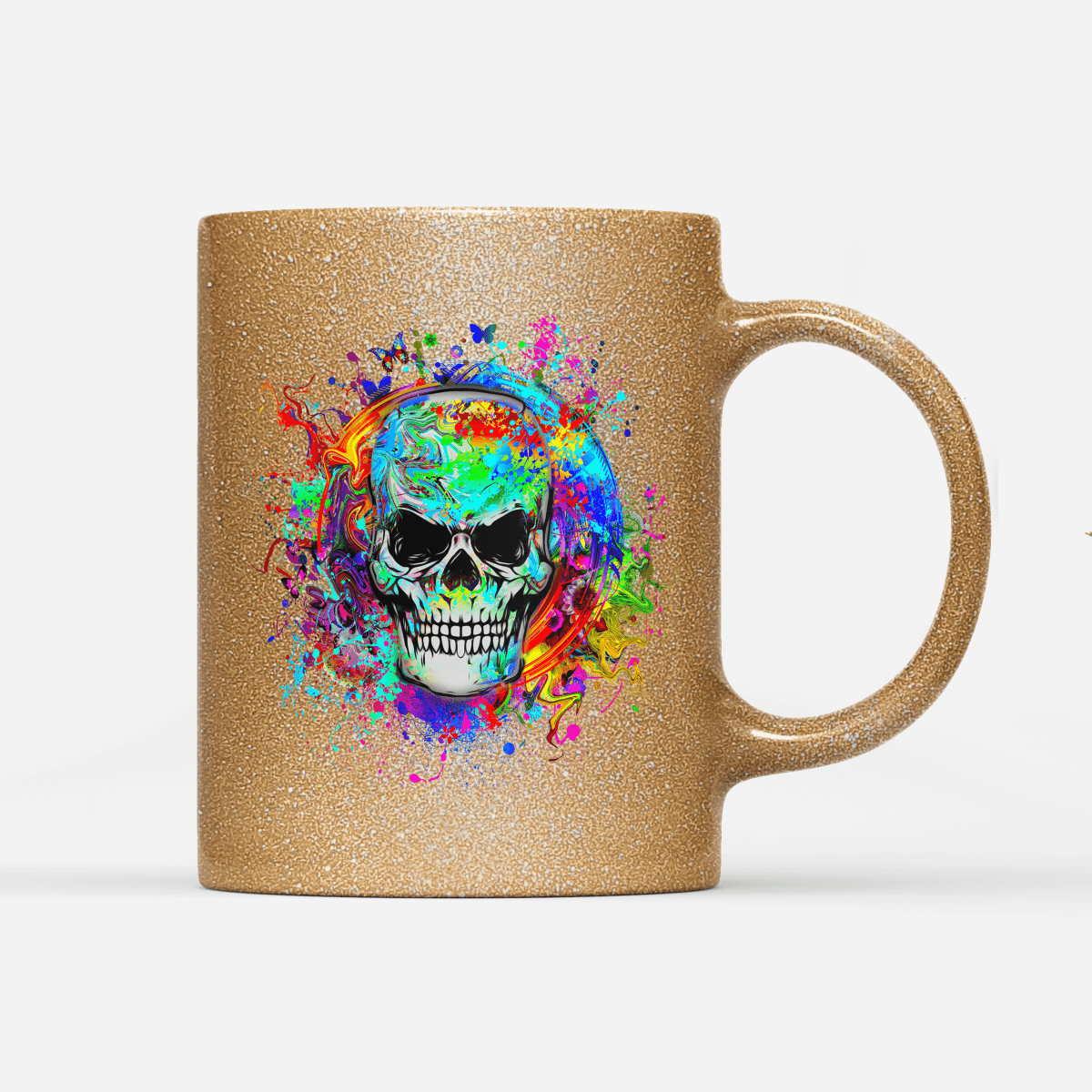 Tasse Glitzer Edition Totenkopf - Schwarzer - Kaffee