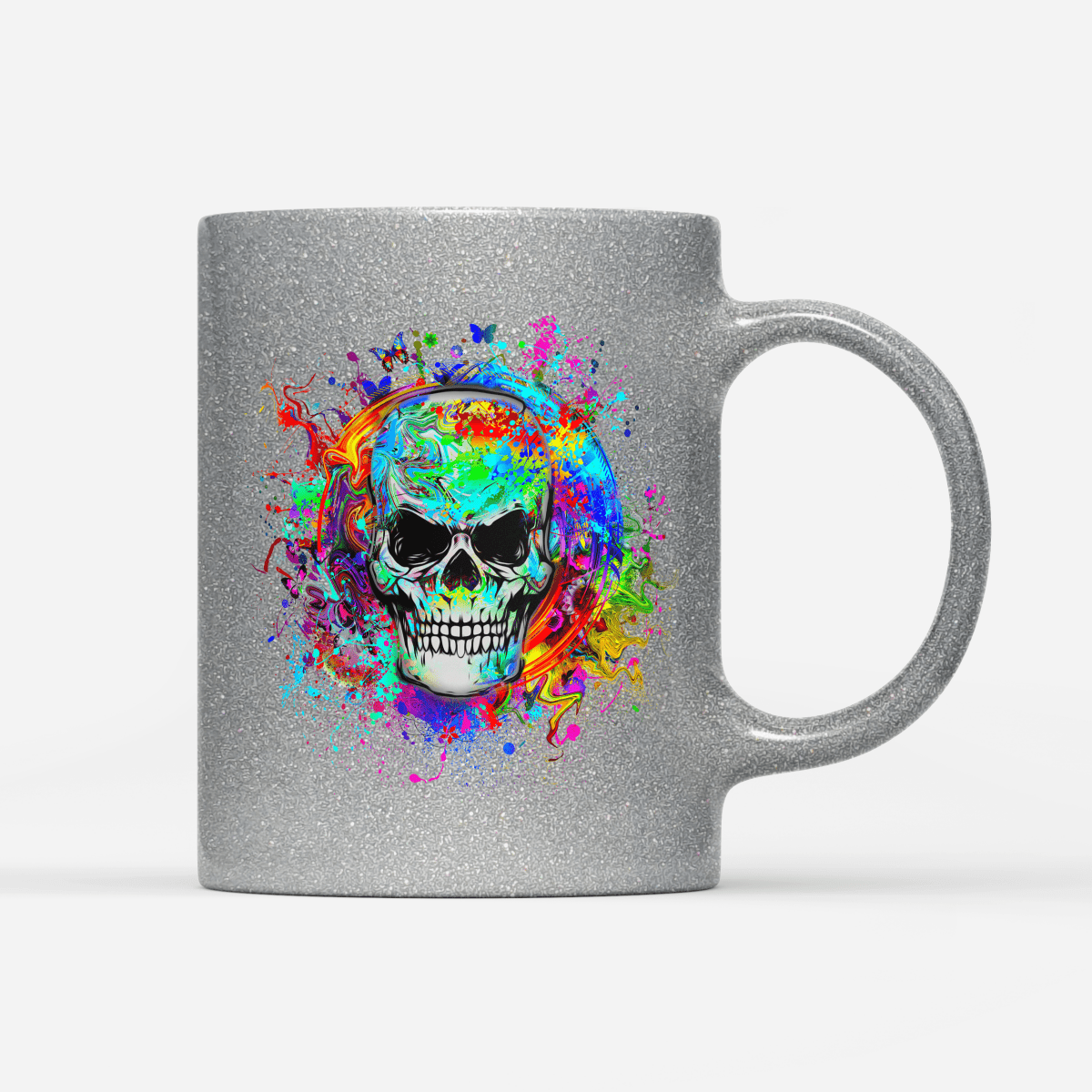 Tasse Glitzer Edition Totenkopf - Schwarzer - Kaffee