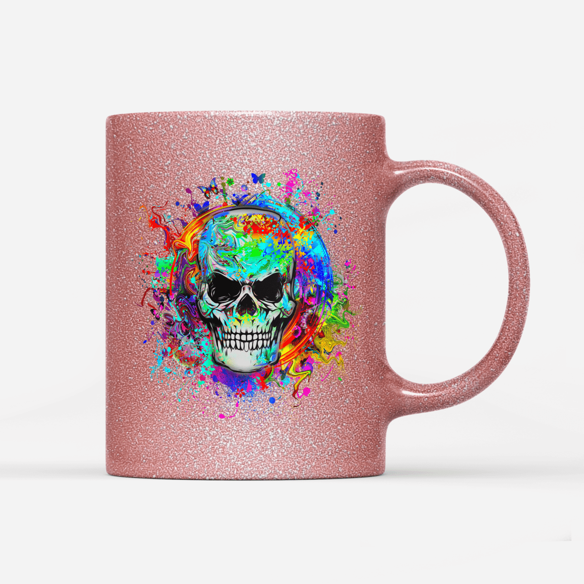 Tasse Glitzer Edition Totenkopf - Schwarzer - Kaffee