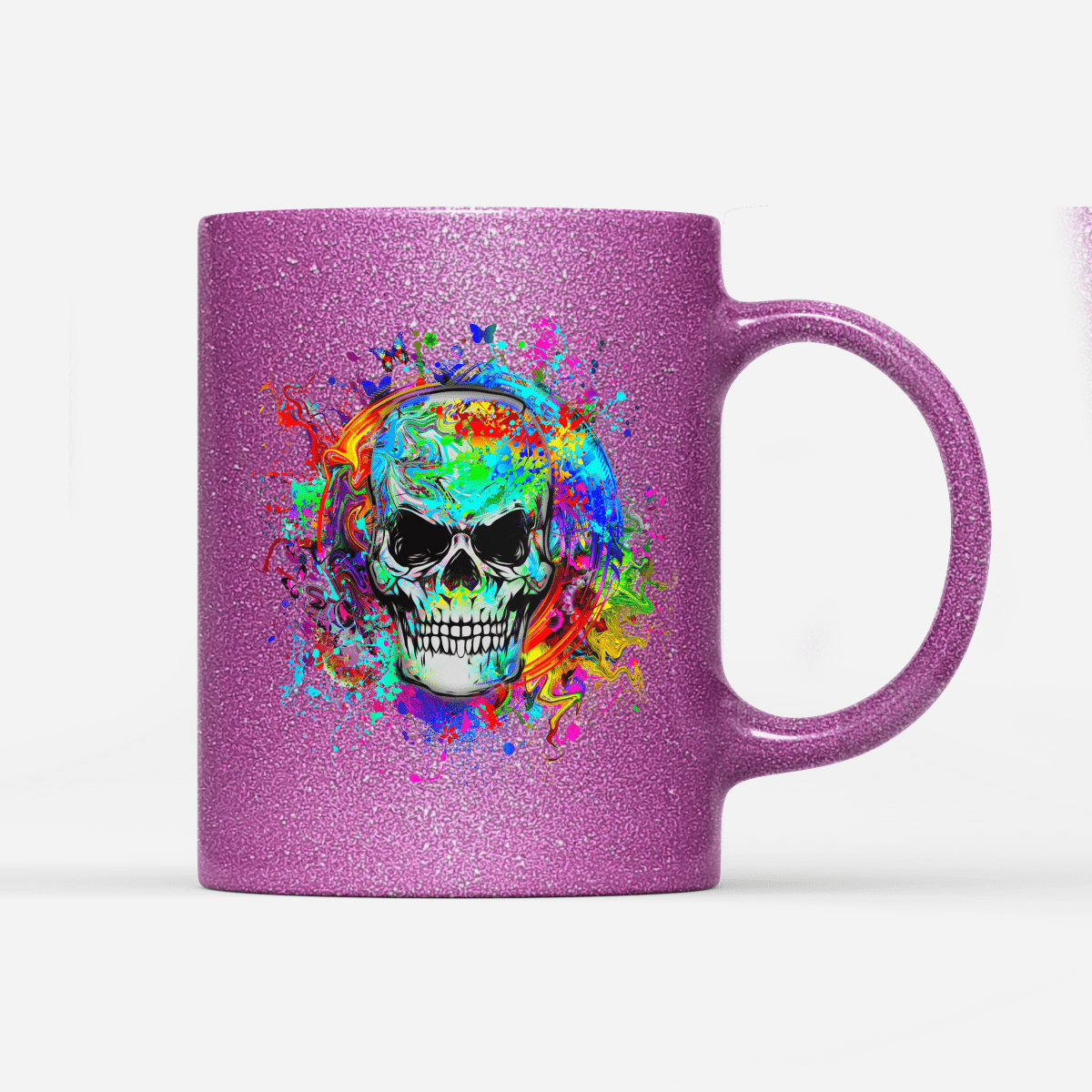 Tasse Glitzer Edition Totenkopf - Schwarzer - Kaffee