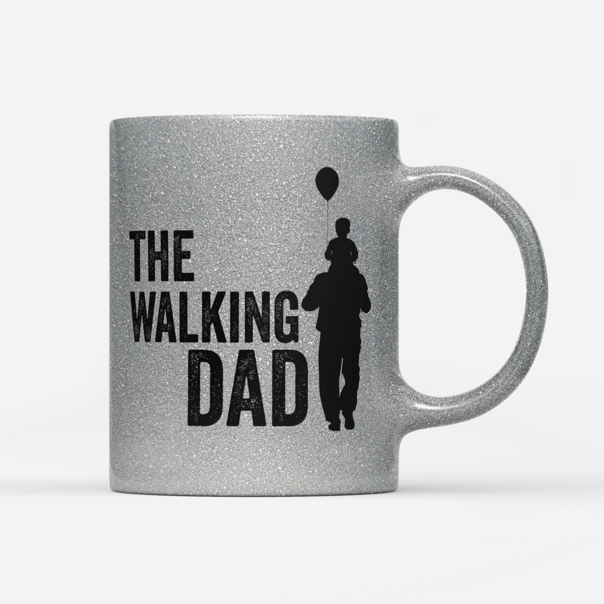 Tasse Glitzer Edition Walking Dad - Schwarzer - Kaffee