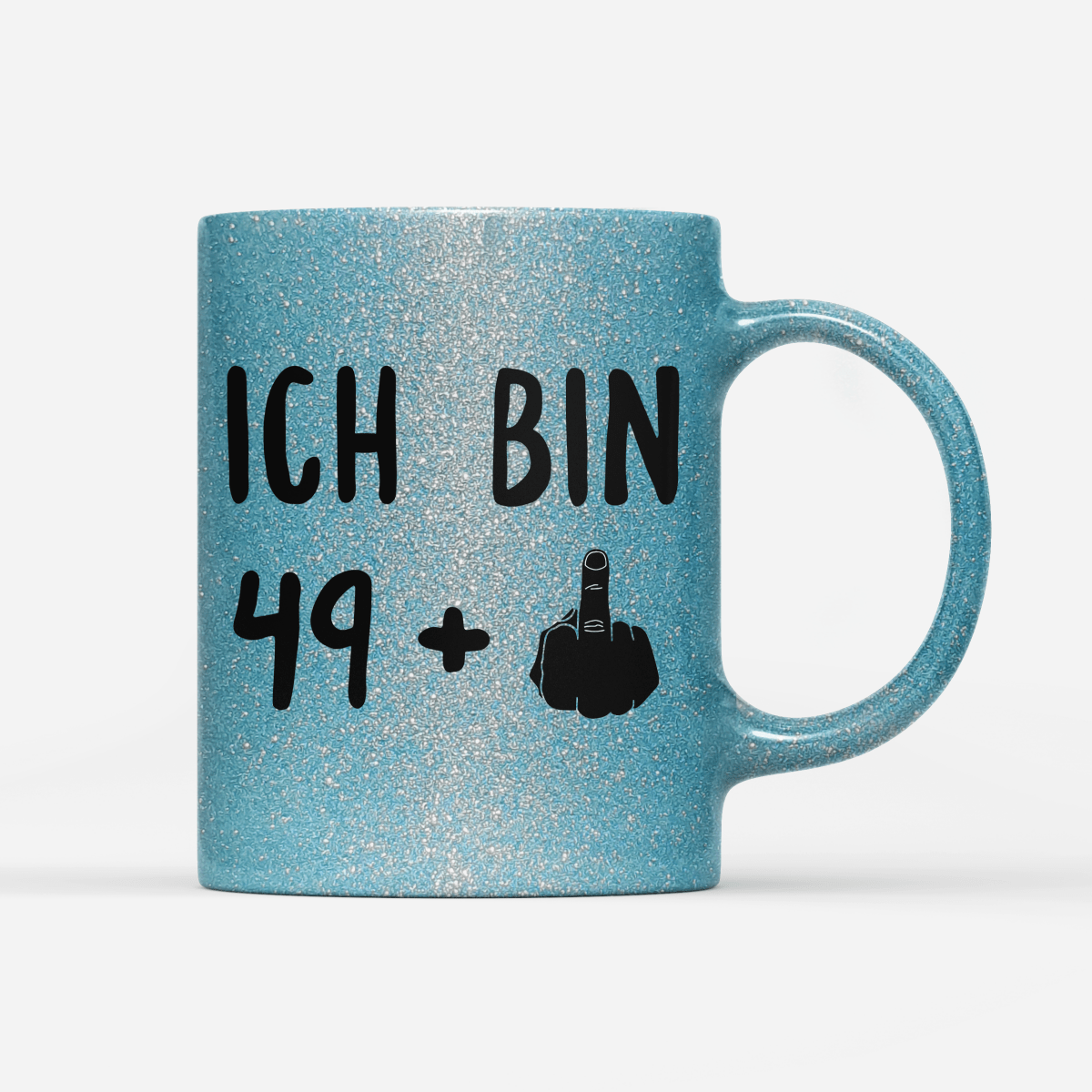 Tasse Glitzer Ich bin 49+ - Schwarzer - Kaffee