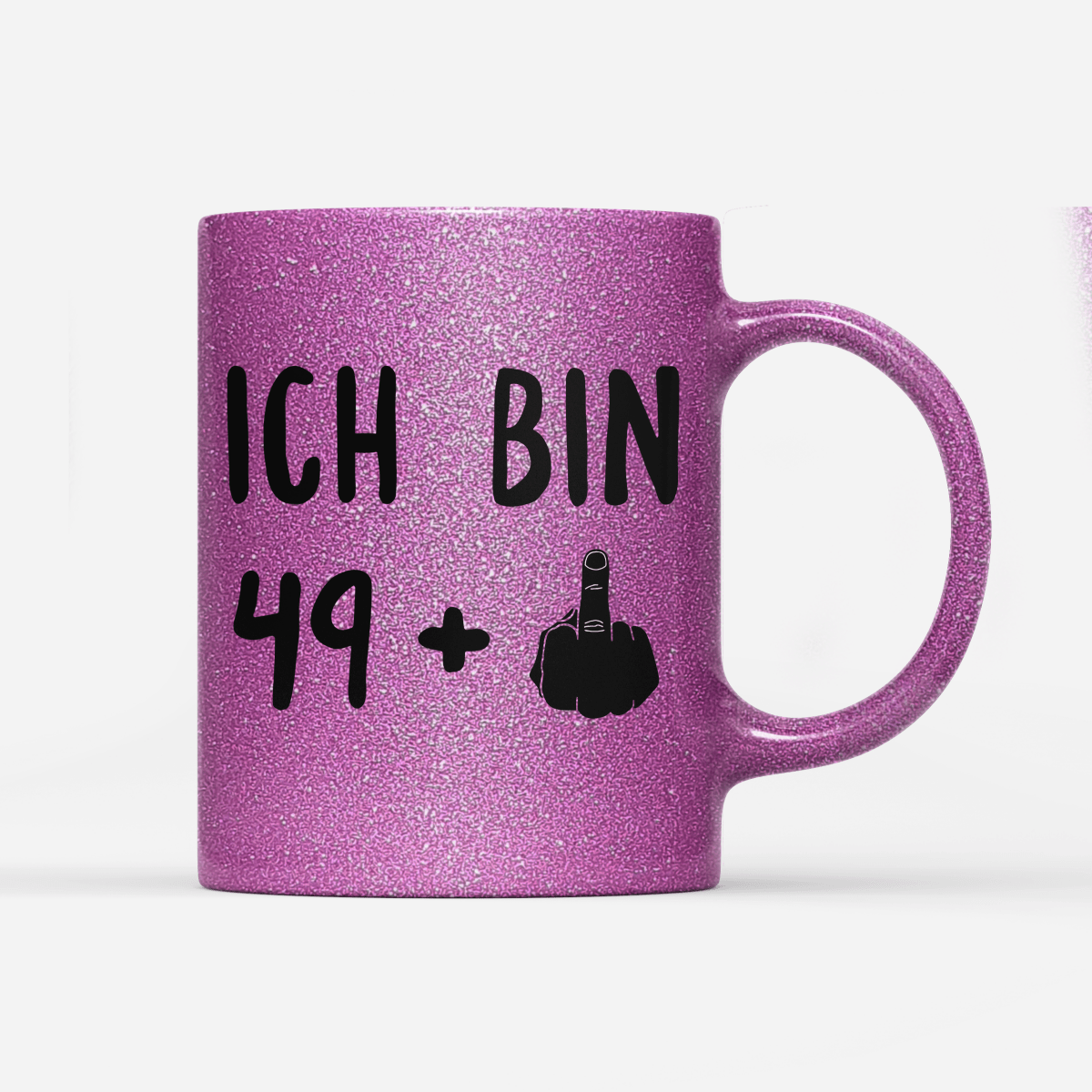 Tasse Glitzer Ich bin 49+ - Schwarzer - Kaffee