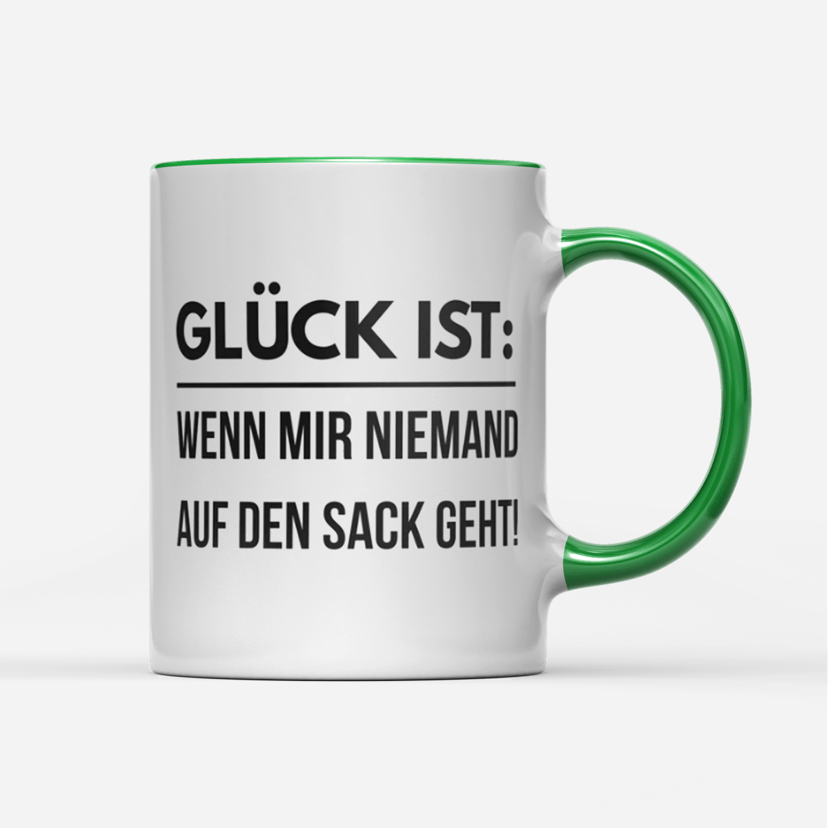 Tasse Glück ist wenn mir niemand auf den Sack geht - Schwarzer - Kaffee